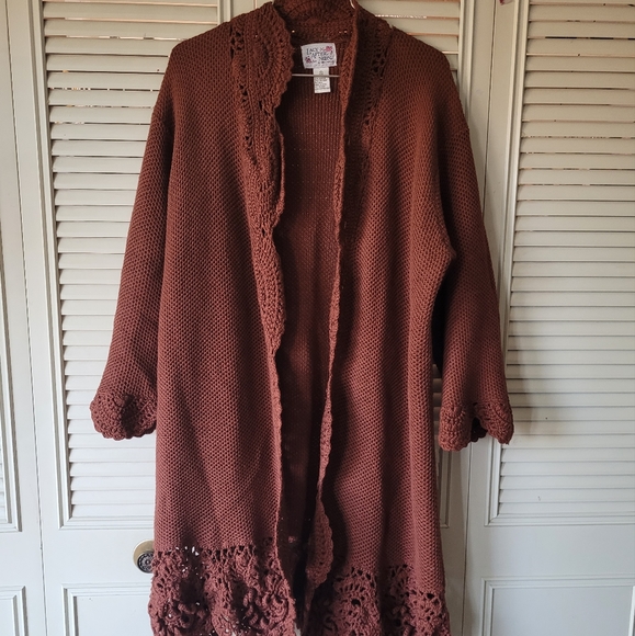 Crocheted duster coat - Picture 1 of 7